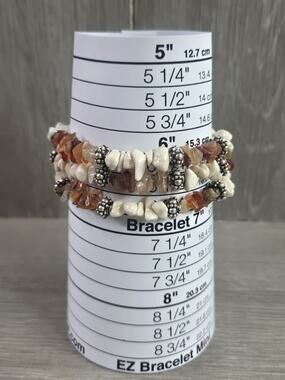 RARE 2003 Silpada B0928 Agate Carnelian Triple Strand Sterling Silver Bracelet